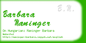 barbara maninger business card